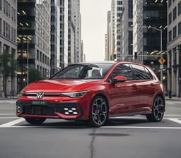 Volkswagen Golf GTI front angle view