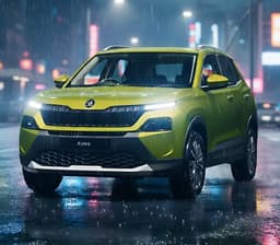 Skoda Kylaq front angle view