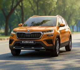 Skoda Kushaq front angle view