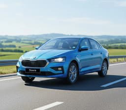 Skoda Slavia front angle view