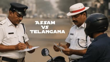 Challan Penalty Difference Between Assam and Telangana