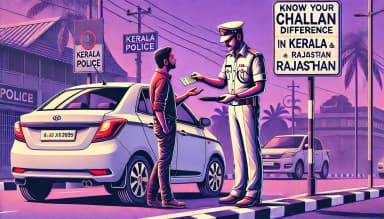 Know Your Challan Difference in Kerala and Rajasthan.